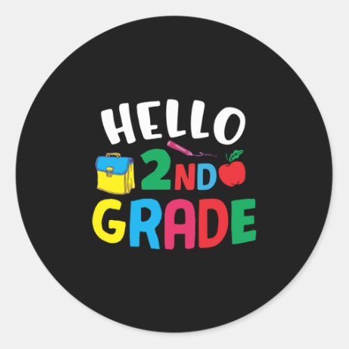2nd Grade Teacher Hello 2nd Grade Classic Round Sticker