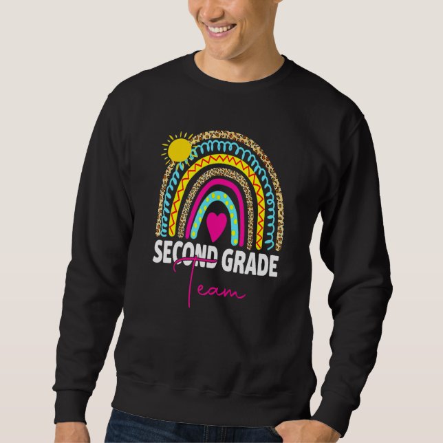2nd Grade Teacher Rainbow Back To School Hello Sec Sweatshirt (Front)