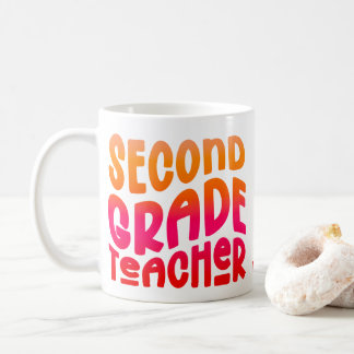 2nd Grade Teacher Red Orange Ombre Coffee Mug