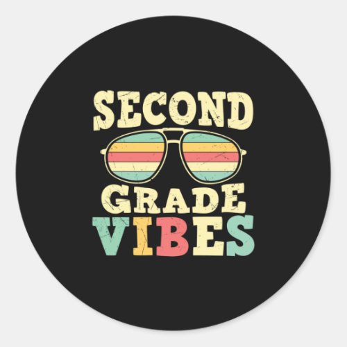 2nd Grade Teacher Second Grade Vibes Classic Round Sticker