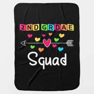 2nd grade Teacher Shirts School Team Second Grade Baby Blanket