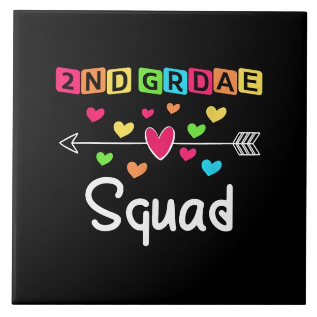 2nd grade Teacher Shirts School Team Second Grade Ceramic Tile (Front)