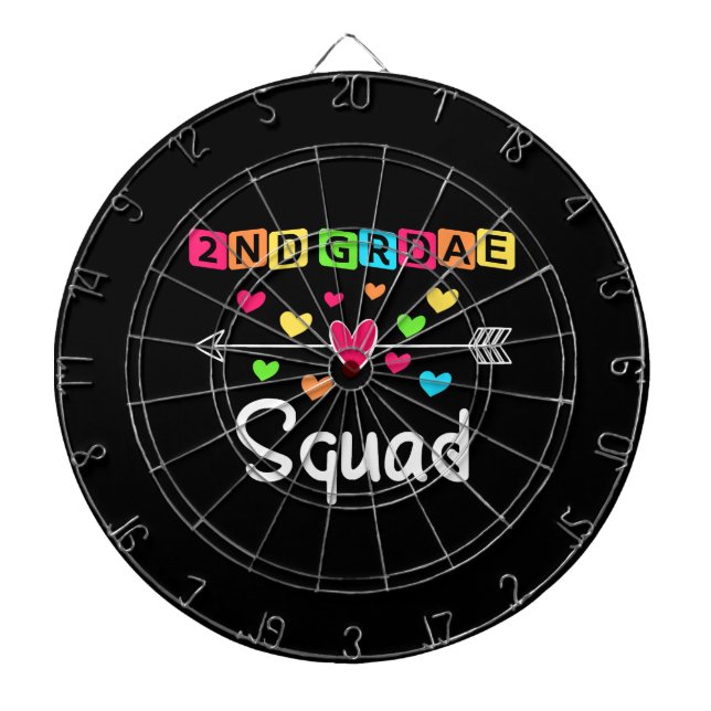 2nd grade Teacher Shirts School Team Second Grade Dart Board (Front)