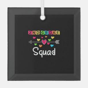 2nd grade Teacher Shirts School Team Second Grade Glass Ornament