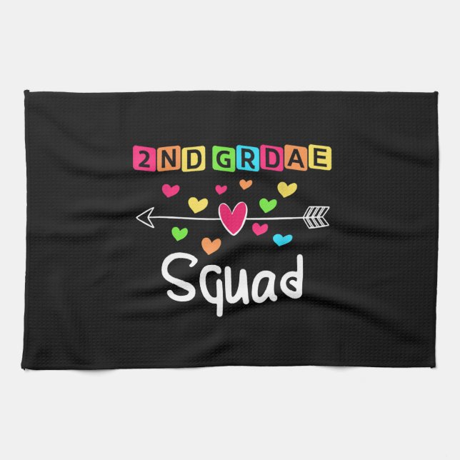 2nd grade Teacher Shirts School Team Second Grade Kitchen Towel (Horizontal)