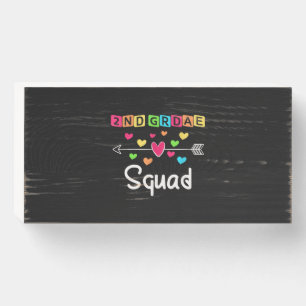2nd grade Teacher Shirts School Team Second Grade Wooden Box Sign