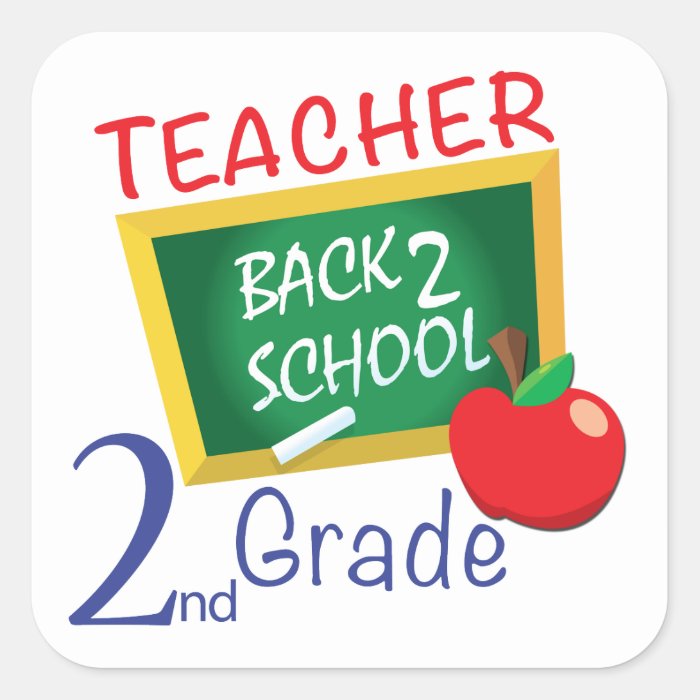 2nd Grade Teacher Square Stickers