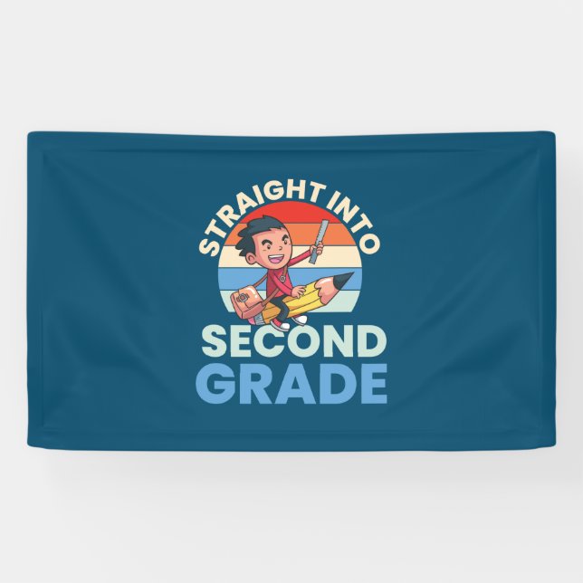 2nd Grade Teacher Straight Into Second Grade Banner (Horizontal)
