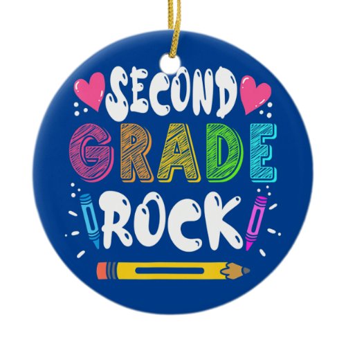 2nd Grade Teacher Student Gift  Ceramic Ornament