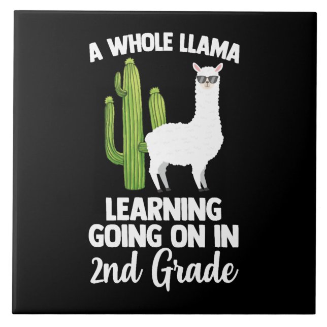 2nd Grade Teacher Student Kids Back To School Llam Ceramic Tile (Front)