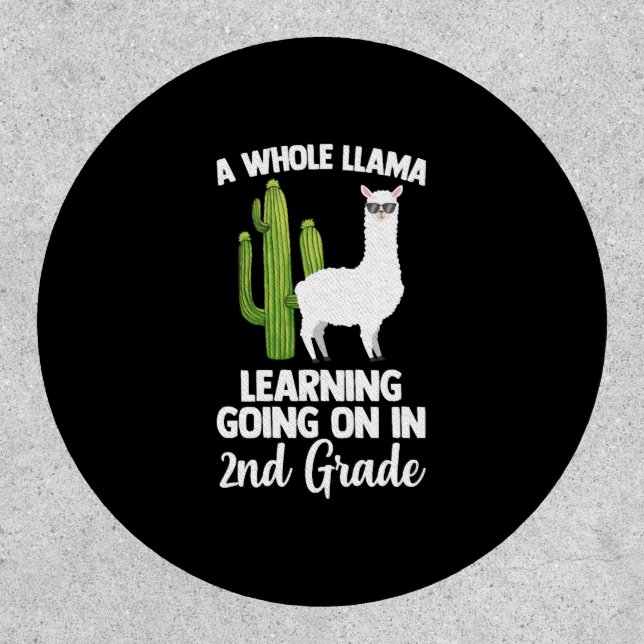 2nd Grade Teacher Student Kids Back To School Llam Patch (Front)