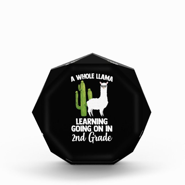 2nd Grade Teacher Student Kids Back To School Llam Photo Block (Front)