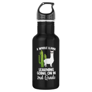 2nd Grade Teacher Student Kids Back To School Llam Stainless Steel Water Bottle