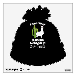 2nd Grade Teacher Student Kids Back To School Llam Wall Decal
