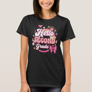 2nd Grade Teachers Cute Groovy for 2nd Grade Squad T-Shirt