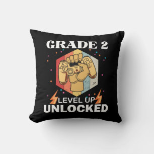 2nd Grade Unlocked Level Up Back To School First Throw Pillow