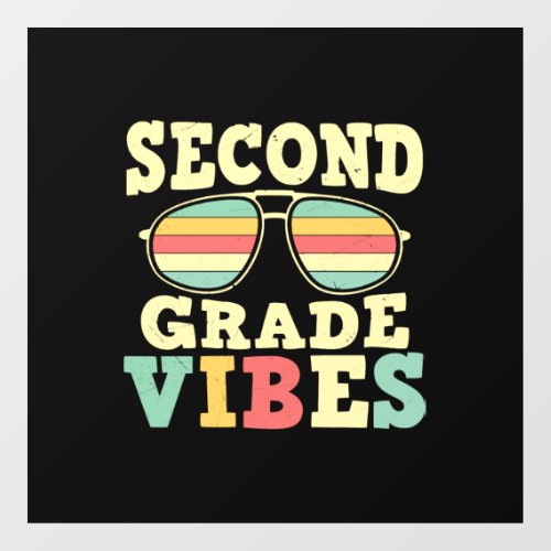 2nd grade vibes 2nd grade colorful shirt window cling