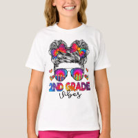 2nd Grade Vibes Messy Bun Girl  Second Grade Back 