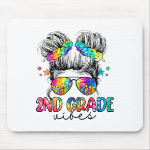 2nd Grade Vibes Messy Bun Girl Second Grade Ck To Mouse Pad