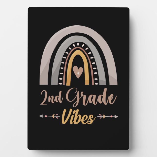 2nd Grade Vibes Second Grade Back to School Plaque (Front)