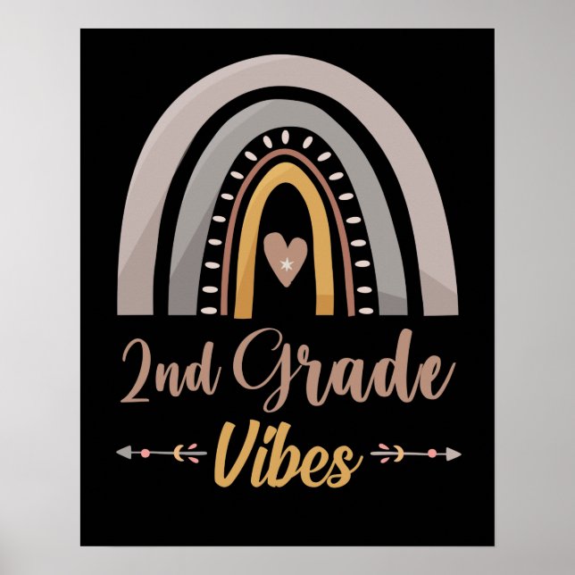 2nd Grade Vibes Second Grade Back to School Poster (Front)