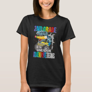 2nd Grade Where The Adventure Begins Rex Back To S T-Shirt