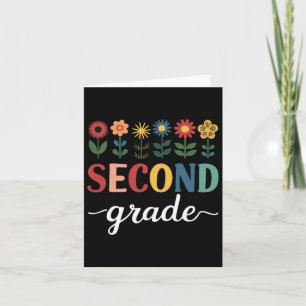 2nd Grade Wildflower Floral Back To School Card