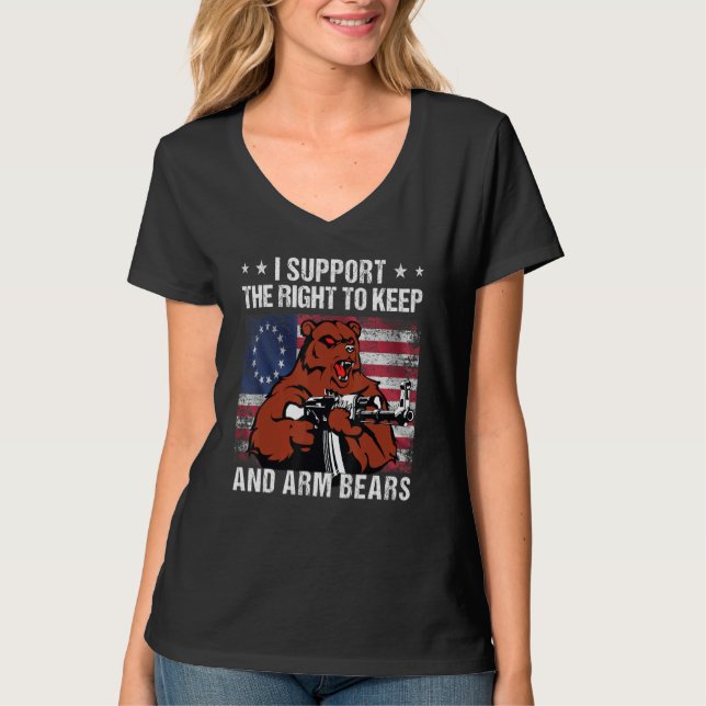 2nd I Support The Right To Keep And Arm Bears T-Shirt (Front)