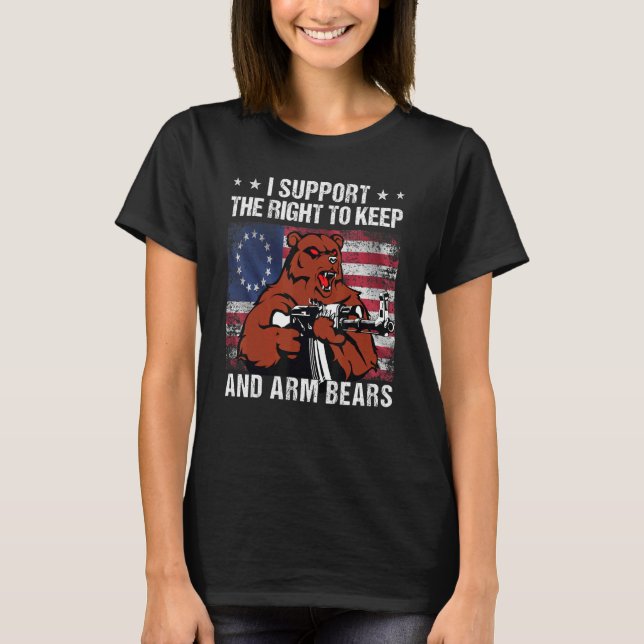 2nd I Support The Right To Keep And Arm Bears T-Shirt (Front)