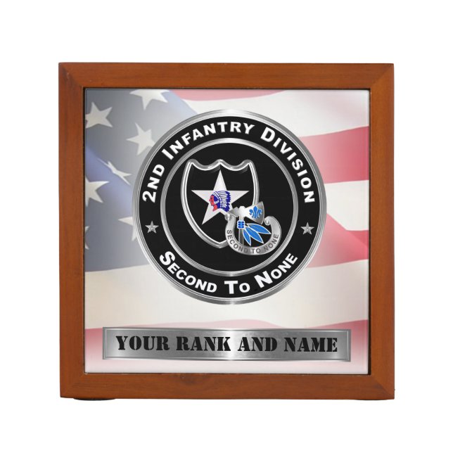 2nd ID 2nd Infantry Division  Desk Organizer (Front)