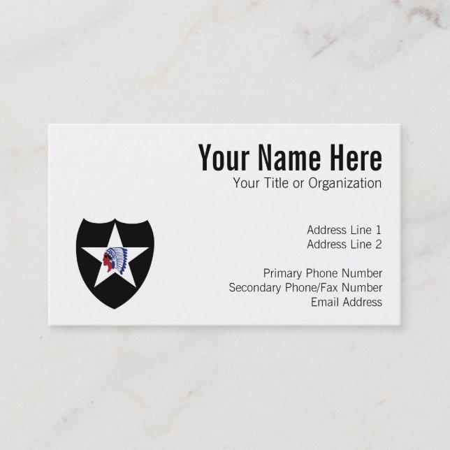2nd ID Class A Patch Business Card (Front)