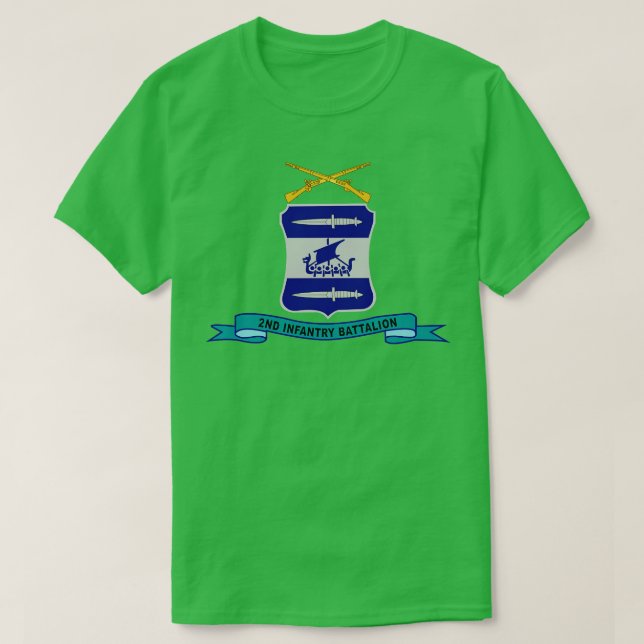 2nd Infantry Battalion w Br Ribbon T-Shirt (Design Front)