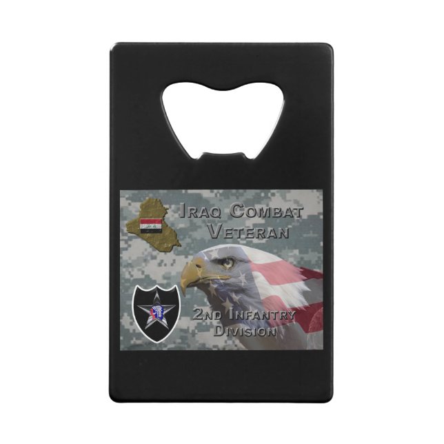2nd Infantry Div Iraq Combat Veteran Credit Card Bottle Opener (Front)