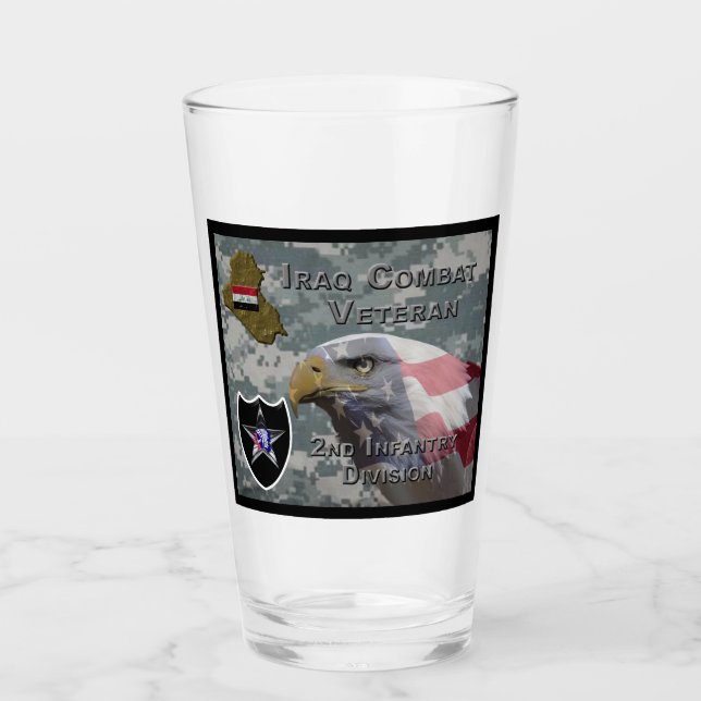 2nd Infantry Div Iraq Combat Veteran Glass (Front)