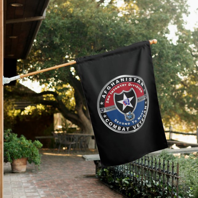 2nd Infantry Division Afghanistan Combat Vet House Flag (In SItu)