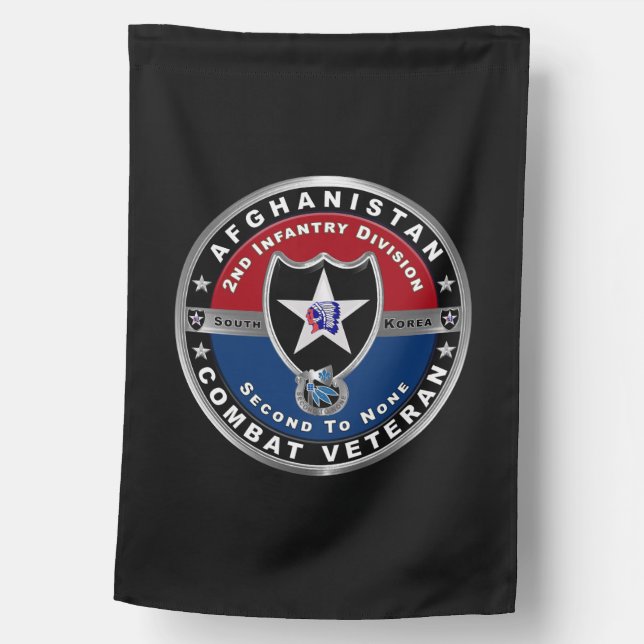 2nd Infantry Division Afghanistan Combat Vet House Flag (Front)