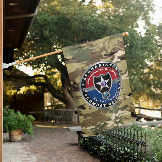 2nd Infantry Division Afghanistan Combat Vet House Flag (In SItu)