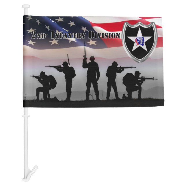 2nd Infantry Division Army Car Flag (Front)
