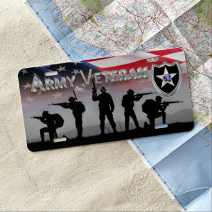 2nd Infantry Division Army Veteran License Plate