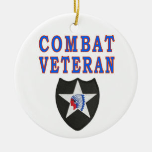2nd INFANTRY DIVISION Ceramic Ornament