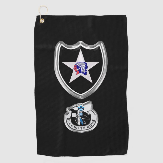 2nd Infantry Division Customized Patch Insignia Golf Towel (Front)