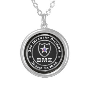 2nd Infantry Division DMZ Silver Plated Necklace