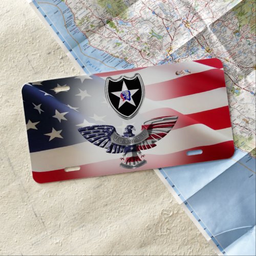 2nd Infantry Division Eagle American Flag  License Plate