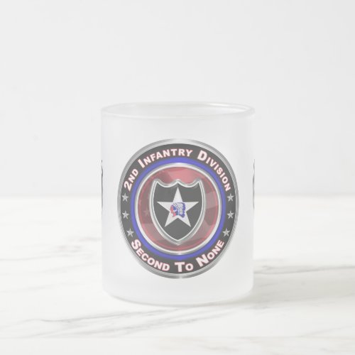 2nd Infantry Division   Frosted Glass Coffee Mug