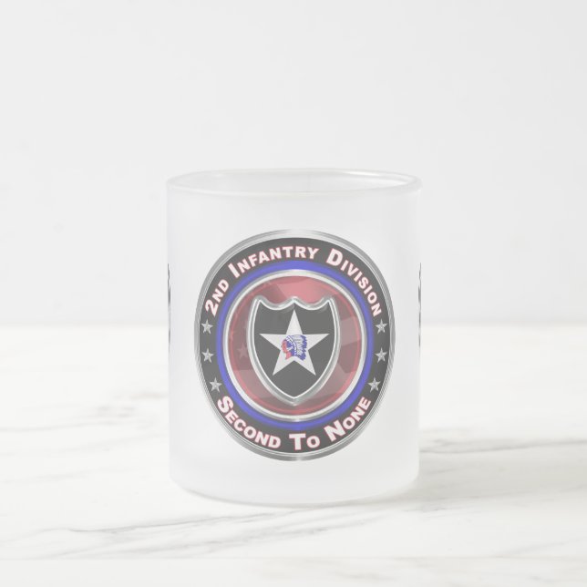 2nd Infantry Division   Frosted Glass Coffee Mug (Center)