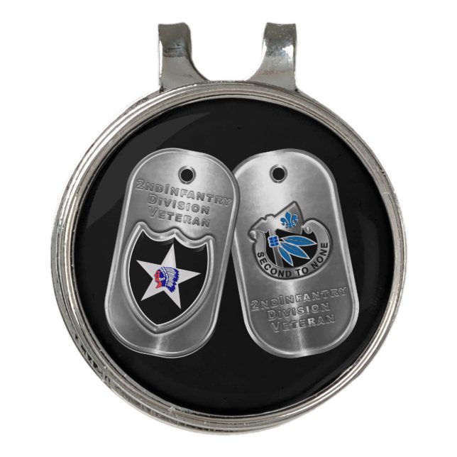 2nd Infantry Division  Golf Hat Clip (Front)