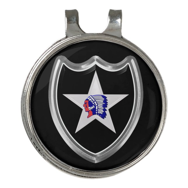2nd Infantry Division  Golf Hat Clip (Front)