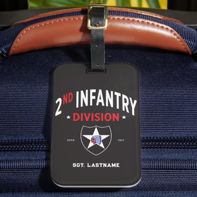 2nd Infantry Division "Indianhead" Custom Luggage Tag (Front Insitu 2)