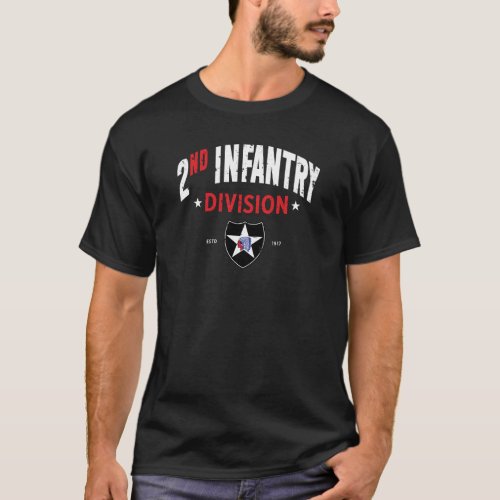 2nd Infantry Division Indianhead Distressed T_Shirt