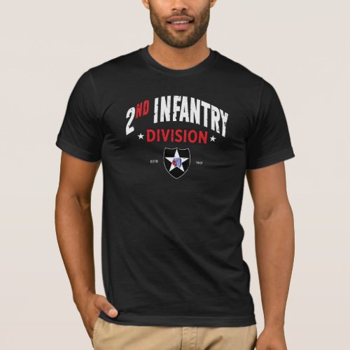 2nd Infantry Division Indianhead Distressed T_Shirt